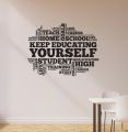Rising arts-Size 2 x 1.5 feet-Educating Yourself Chart motivational quote wall adhesive sticker for home girls boys room , college , university school-black color-. 