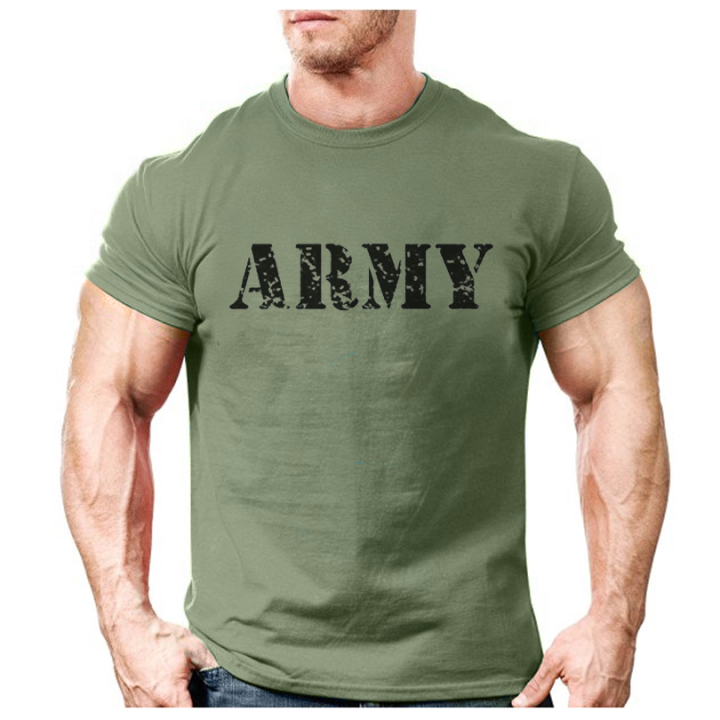 Men's Commando Style T Shirt T-Shirt Tee Cotton Sweat T-Shirt Half Sleeves   Army Printed  Gym Wear Suit for Boys & Girls