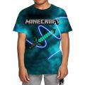 3-13 Boys T-Shirt Sandbox Game Minecraft Print Party Game Kids Shirts Virtual World Children's Tshirt. 