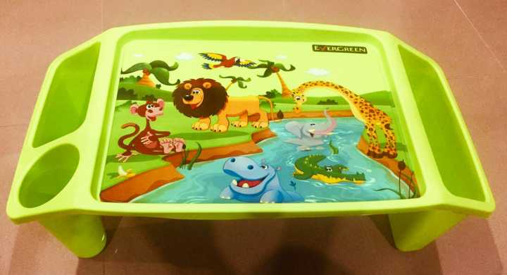 Green Children Portable Multipurpose Plastic Table for Kids and Adult 2 in 1 Study Mini Drawing ,Computer and Laptop Table Desk With Storage Box green