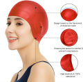 【Footprint】 Swimming Cap, Silicone Swim Cap For Women Men, Durable Non-Slip Waterproof Swim Cap Protect Ears, Long Hair For Adults, Older Kids, Boys And Girls. 