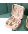 Leather Jewellery Organizer Box with Zipper | Ear Rings & Necklace_Bracelets Holder | Small Jewelry Box Vanity Hanger Stand Velvet. 