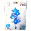 Blue Themed Foil, Confetti & Latex balloons (9pcs Set) with free Blue Ribbon for Birthday party, Anniversary, Surprise Party, Baby Shower, Party Decorations (Inspire a Smile Balloons). 