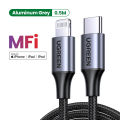 【USB C to Lightning】UGREEN MFI PD 20W Charger USB C to Lightning Cable Nylon Braid Fast Charger for iPhone 15 14 13 Pro 11 iPhone 15 Plus iPhone 15 14 Pro XS Max 20W PD Fast Charger Data Cable for Macbook Pro Air iPad Pro 2020 2018 USB C Cord. 