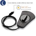 Microware 3 Way In / Out Digital Toslink Optical Audio Splitter Manual Switch with 2.6ft Fiber Optic Cable-Black. 