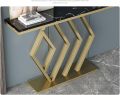 Diamond Shape Marble Entryway Table - Modern Minimalist Metal Console Tables for Living Room, Hallway, and Entryway. 