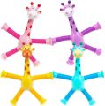 Telescopic Giraffe Suction Cup Toy, Fun Educational Stress Relief Toy for Kids, Pop Stretchable Giraffe's Leg Fidget Toy. 