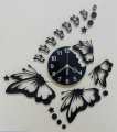Stars and Butterflies Wooden Wall Clock with Small Stars and Circle Butterfly Clock Home Decor for All Type Rooms. 