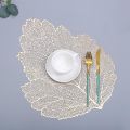 Decorative Table Mats Plastic Table Cover & PVC Placemat Set Round Floral Leaf Design Pack of 6 Table Mats for Dining Table. 