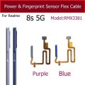 For Realme 7 5G 8 8S 5G 8i 9i Fingerprint Sensor Flex Cable Power Button Sensor Fingerprint Home Touch Sensor Flex Ribbon Parts. 