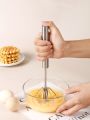 Stainless Steel Egg Beater | Manual Hand Mixer | Easy Egg Whisk for Kitchen Baking Cooking | Durable Kitchen Mixer for Eggs, Cream and Batter | Stainless Steel Whisk for Baking and Cooking | Easy Egg Mixer for Daily Use. 
