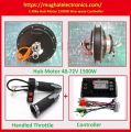 Electric Bike DC Hub Motor BLDC Brushless Rear Wheel Motor Controller Throttle Set 48-72V 1500W. 