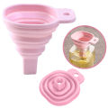 Novelty silicone folding funnel telescopic long Style funnels for household liquid dispensing Kitchen Gadgets blue. 