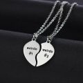 2 Pcs/Set Hip Hop Weirdo 1 Weirdo 2 Stainless Steel Heart Pendant Necklace Fashion Best Friend Sister Couple Necklaces Gift. 