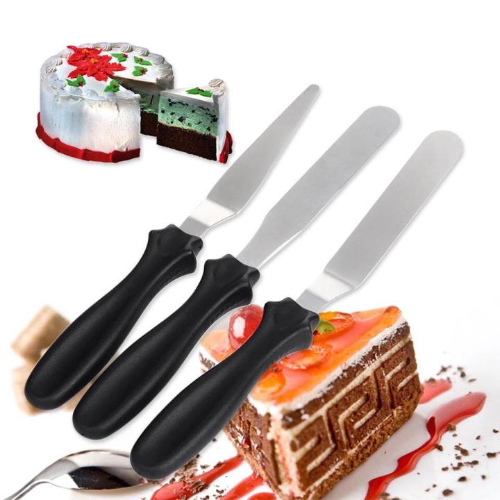Stainless Steel 3pcs Cake Spatulas Set Cake Spatula Cream Spatula Pastry Spatulas