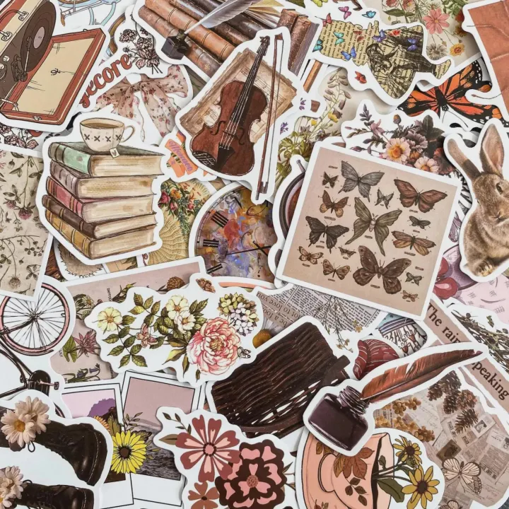 30 35 40 Random Vintage Stickers Aesthetic Floral Designs Retro 30-35-40-random-vintage-stickers-aesthetic-floral-designs-retro