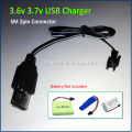 USB Charger for 3.6v 3.7v Battery Pack  with SM Plug NiCD NiMH Li Ion cell. 