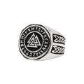Celtic Viking Jewelry Stainless Steel North Viking Letters Triangle Symbol Vintage Ring For Men. 