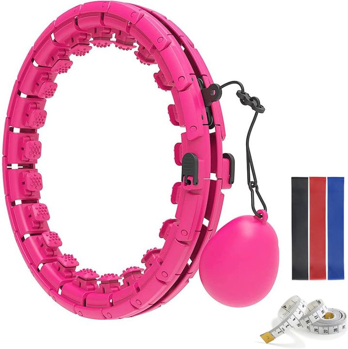 AgoKud Smart Hula Fitness Hoop Exercise with Counter, Gravity Ball, 16 Sections, Adjustable, Removable, 360° Wrap-Around Massage, Hula Hoop for Weight Loss, Adults, Children, Loss, Beginners