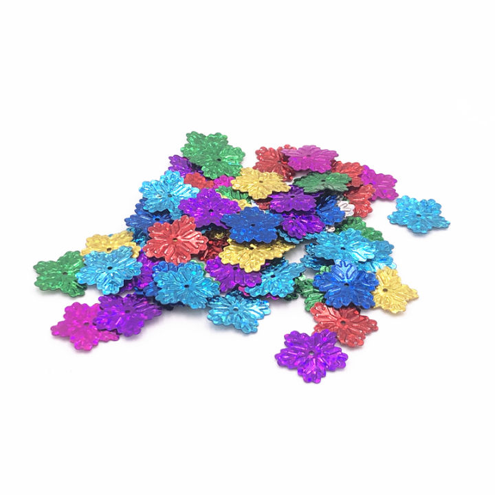 50Pcs/Bag 17mm Calabash Flake Sequins Laser Mixed Sequin PVC Paillettes Sewing Wedding Craft Costume DIY Lentejuelas Accessories
