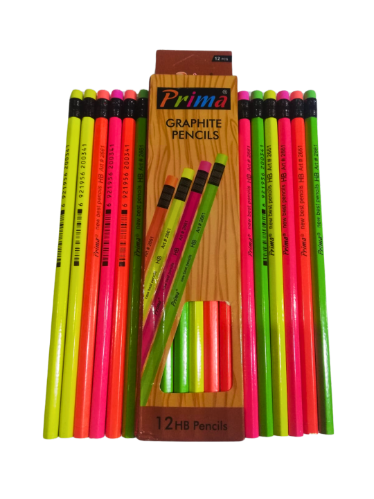 One Pack of Prima Pencils with Erasers Tip (12Pcs)