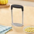 Stainless Steel Potato Masher with Broad and Ergonomic Horizontal Handle – Fine-grid Mashing Plate for Smooth Mashed Potatoes, Vegetables and Fruits. 