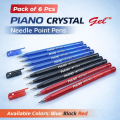 PIANO Crystal Gel Pen Special Needle Point Tip - Pack of 6 Gel Pen. 