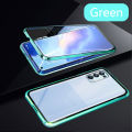 Biruiqu For OPPO Reno 5 Magnetic Absorption Case Metal Frame Shockproof Double Sided Tempered Glass Magnetic Case Cover. 