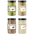 Seed Cycle For PCOS Kit 150 grams each | Imported | Premium Quality | Flax | Pumpkin | Sesame | Sunflower By Nuts N Snax. 
