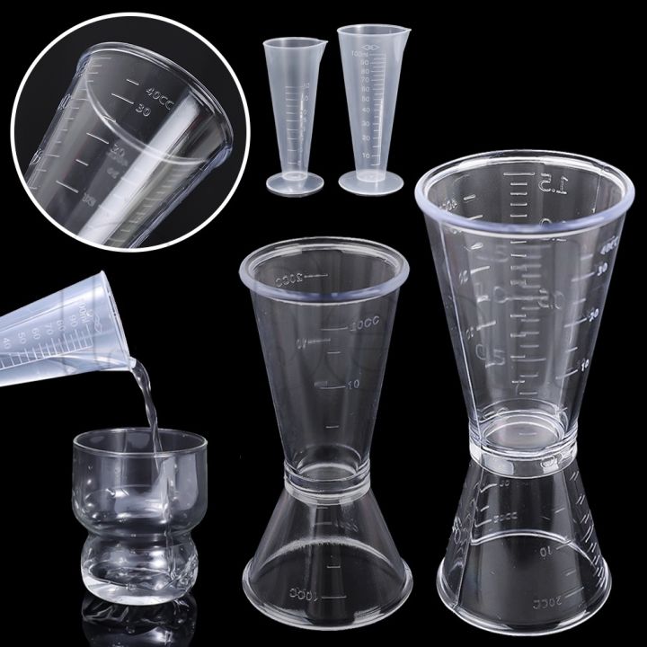 Milk Tea Coffee Wine Transparent Double Head Measuring Cup  High Temperature Resistant Tapered Cup  Triangular Measuring Cup with Precise Scale  Quantitative Wine Blending Cup