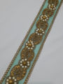 1 Yard/Gaz Fancy Banasri Moti Karahi Work Attractive Lace - Versatile Lace for Clothes, Lace for Dresses, Kurti, Dupatta, Front-Back Ghera, and Borders. 