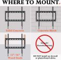 Eono Essentials TV Wall Mount Tiltable for Many 26-55 Inch LEDs, LCD, OLED, Plasma TVs up to VESA 400 x 400 mm and 40.5 kg, Inclinable TV Bracket including Fischer dowels. 