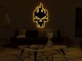 Punisher Skull Led WALL NIGHT LIGHT LAMP , Skull Led Sign Wall Decor - Burning Skull Wooden Wall Art, Man Cave Sign GAMMING ROOM DECOR. 
