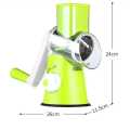 Vegetable Slicer Manual Kitchen Grater Vegetable Chopper 3 in 1 Round Mandolin Cutter Potato Spiralizer Household Gadgets NOTE random color will be delivered. 