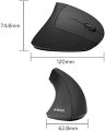 Anker 2.4G Wireless Vertical Ergonomic Optical Mouse, 800 / 1200 /1600 DPI, 5 Buttons for Laptop, Desktop, PC, Macbook - Black. 