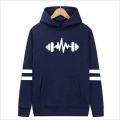 DUMBELL PRINTED Double Strip High quality imported casual printed kangro hoodies for men pullover. 
