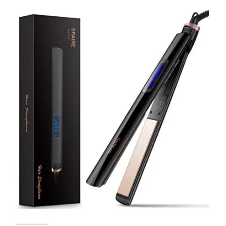 Spaire Hair Straightener, Titanium 1 Inch Ultra-Thin Flat Iron, 15 Steps Adjustable Temp and Auto Shutoff in 60m