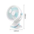 Clip On Mini Fan Portable Desk Fan Rechargeable 1200mAh Battery Operated Fan for Stroller Camping Air Cooling Fan. 