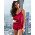 Silky Pajama Set for Women Cami Top and Shorts Silk PJ Set Nighties for Women Lingerie Sleepwear. 