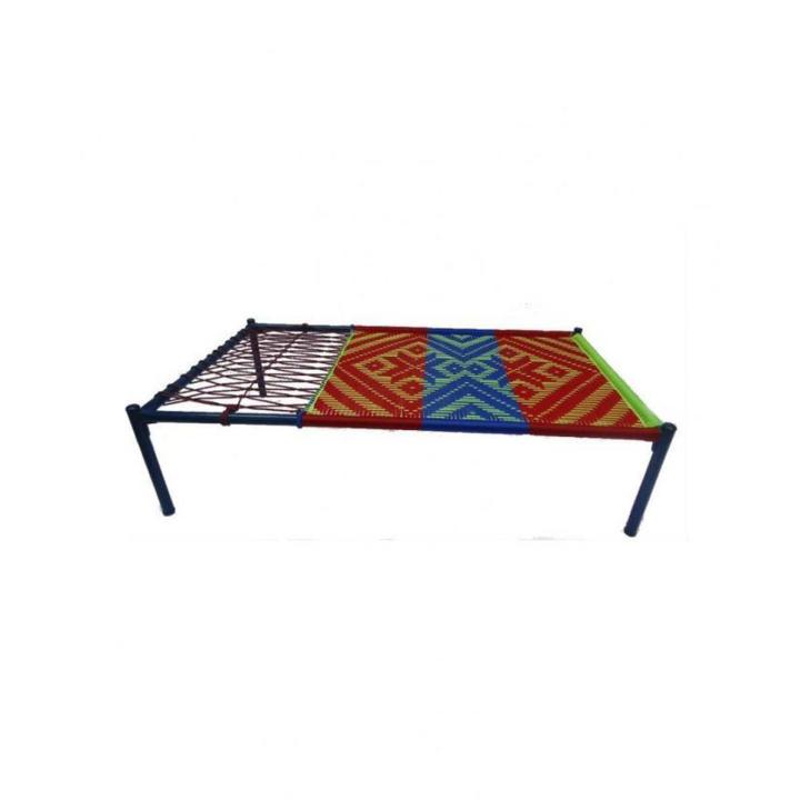 Fixed Bed - Blue Fixed Iron Charpai (baby size)