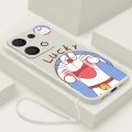 Redmi Note 13 Pro+ Plus 5G Redmi Note13 Pro 4G Lucky Cat Doraemon Casing Matte Liquid Silicon Back TPU Soft Case Cover. 