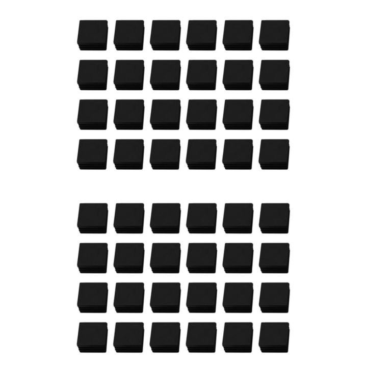 QUANBU 48 Pcs 30mm x 30mm Plastic Ribbed Square End Caps Tube Insert Black