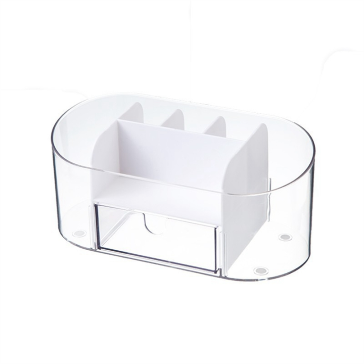 1 Piece Clear Desk Organizer Acrylic Pen Pencil Marker Holder Desktop Organizer (White)