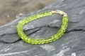 Peridot Bracelet, Green Gemstone Delicate Bracelet, Genuine Peridot Handmade Jewelry. 