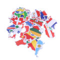 50Pcs National flags stickers DIY scrapbook suitcase laptop country map sticker. 
