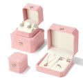 Velvet Jewelry Box Elegant Blue/Pink Ring Box Pendant Box for Gift Wedding Engagement Travel Home Display. 