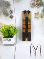Vintage Style Suspenders British Style 2.5CM Adult Strap Fashion Unisex 3 Clips Leather Suspenders Drawing Process Clips B0812. 