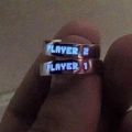 Luminous Ring for Couple Creative Glowing in the Dark Player 1 Player 2 Matching Gaming Ring for Women Men Valentine's Day Gift. 