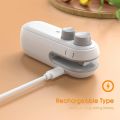 Mini Seal Machine, 2 in 1 USB Rechargeable Magnetic Heat Sealing & Cutting, Portable Handheld Vacuum Sealer for Food, Snacks, Chips, Fresh Storage, Plastic Bags Sealing Machine. (Multicolor). 