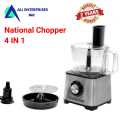 Original National Chopper 4 in 1 - National Chopper Machine 100% Copper Motor - 800W Power Food Processor, Vegetable Chopper, Meat Mincer, Citrus Press - 2 Years Warranty. 